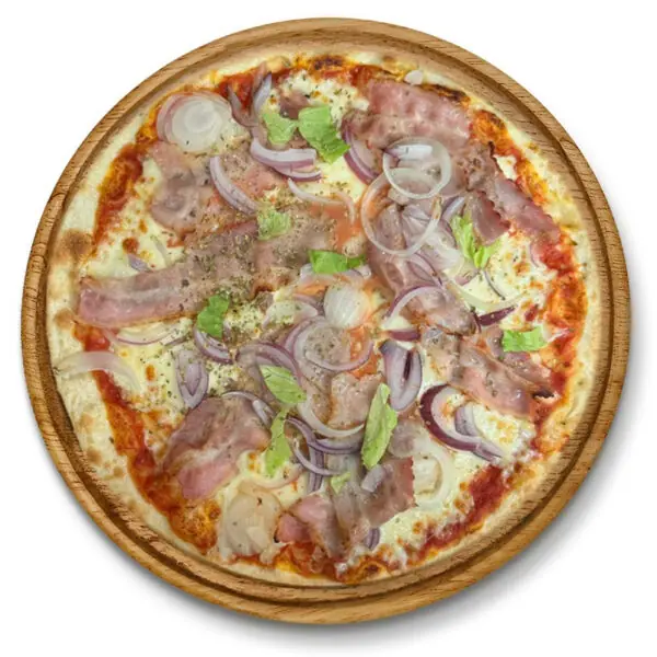 Pizza Rusticana  Speck Zwiebeln